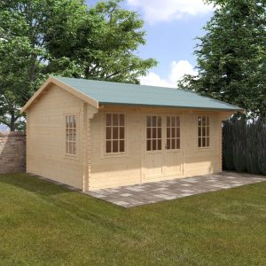 Redlands 18' x 14' Valhalla Log Cabin - 44mm