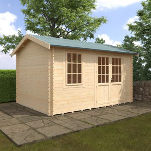 Redlands 14' x 10' Hazeltine Log Cabin - 28mm