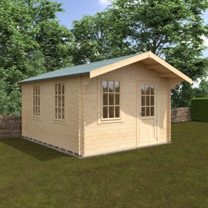 Redlands 14' x 12' Riviera Log Cabin - 28mm