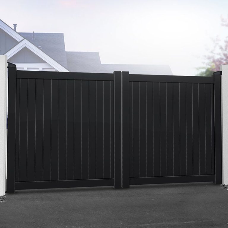 Devon Premium Metal Driveway Double Gates - Black