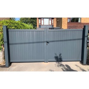 Devon Premium Metal Driveway Double Gates - Grey