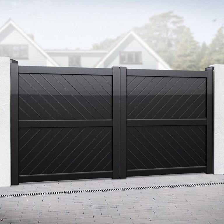 Barnstaple Premium Metal Driveway Double Gates - Black