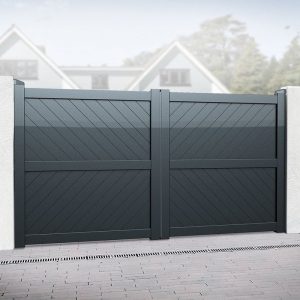 Barnstaple Premium Metal Driveway Double Gates - Grey