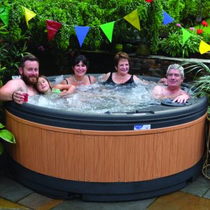 Rotospa Quatro 5-6 Person Circular Spa Hot Tub with 8.8kw Air Sourced Heat Pump - Dark Grey