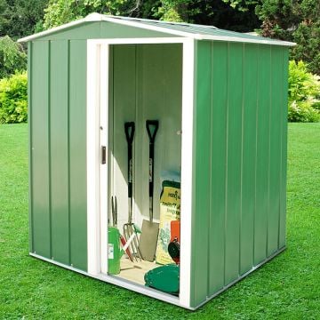 5' x 4' Sapphire Apex Green Metal Shed (1.62m x 1.22m)