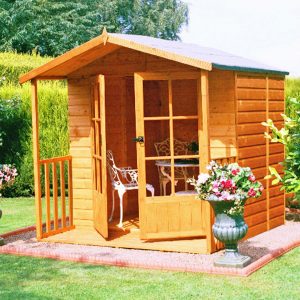 6'6x7'1 Shire Alnwick Traditional Wooden Summer House With Veranda