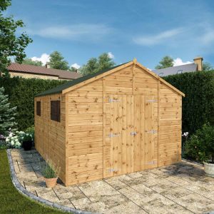 Adley 10' x 12' Premium Double Door Shiplap Modular Apex Workshop