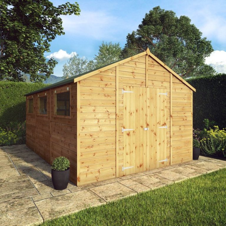 Adley 10' x 15' Premium Double Door Shiplap Modular Apex Workshop