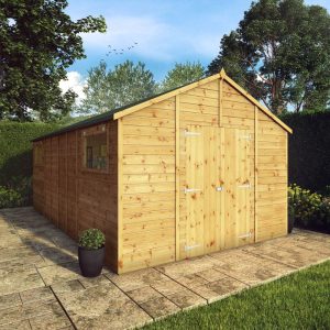 Adley 10' x 18' Premium Double Door Shiplap Modular Apex Workshop