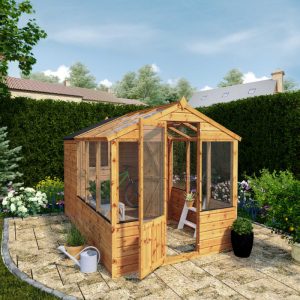 Adley 6' x 10' Budget Shiplap Greenhouse With a Shed