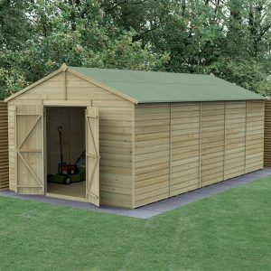 20' x 10' Forest Beckwood 25yr Guarantee Shiplap Pressure Treated Windowless Double Door Apex Wooden Shed (5.96m x 3.21m)