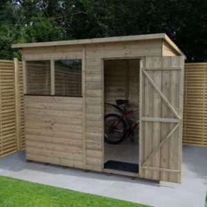 7' x 5' Forest Beckwood 25yr Guarantee Shiplap Pressure Treated Pent Wooden Shed (2.26m x 1.7m)