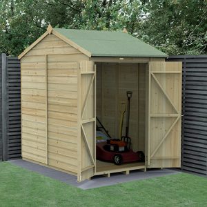 7' x 5' Forest Beckwood 25yr Guarantee Shiplap Pressure Treated Windowless Double Door Reverse Apex Wooden Shed (2.28m x 1.53m)