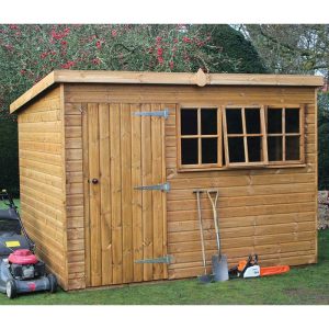 14' x 10' Traditional Heavy Duty Shiplap Pent Wooden Garden Shed (4.28m x 3.05m)