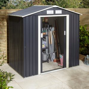 Rowlinson Trentvale 6' x 4' Metal Apex Shed - Dark Grey