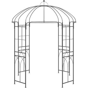 Garden Rose Arch Trellis Bird Cage Shape Arbour Pergola Pavilion - Black