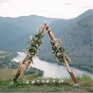 Triangle Wooden Wedding Arch  - Medium Oak