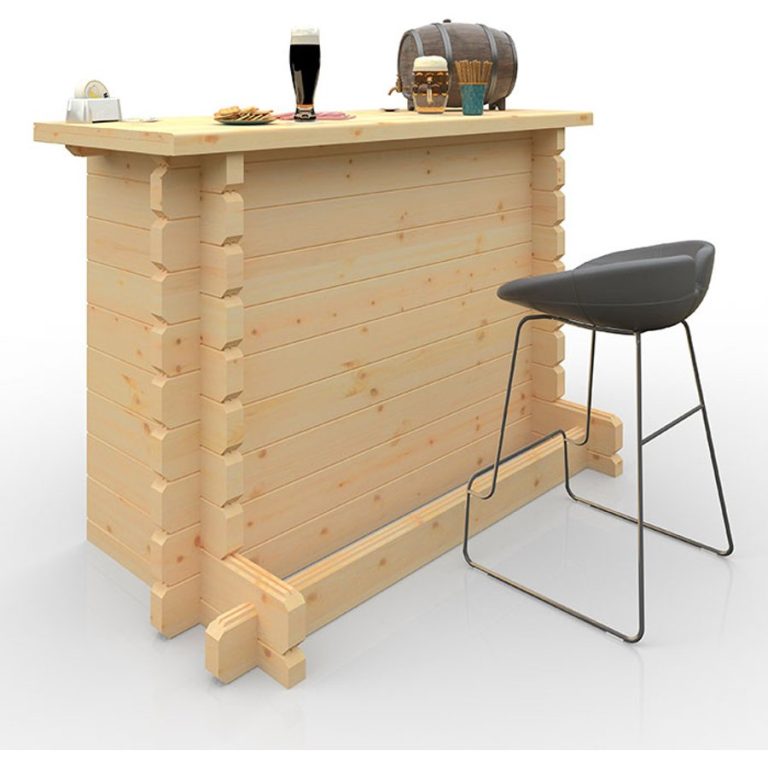 4'x3' Tiger Rectangular Summerhouse Bar 44mm - Garden Bar