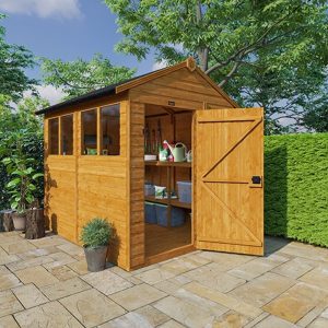 12'x6' Tigerflex Shiplap Apex Shed With Windows - Fast Delivery Outdoor Wooden Shed - 0% Interest Free Monthly Finance Available - Buy Now Pay Later