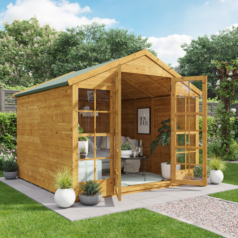 Harper Tongue and Groove Apex Summerhouse - Wooden / No / 10x8 ft