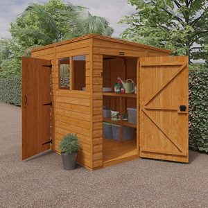 12'x6' Shiplap Pent 2-Door Shed With Windows - Custom Garden Sheds - TigerFlex Fast Delivery - Whichshed.co.uk