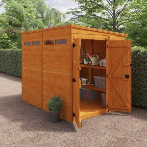 12'x4' TigerFlex Shiplap Pent Security Double Door Shed - Whichshed.co.uk