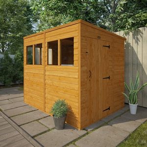 12'x4' Sunlit Pent Shed (Extra Windows) - Custom Garden Sheds - TigerFlex Fast Delivery - Whichshed.co.uk