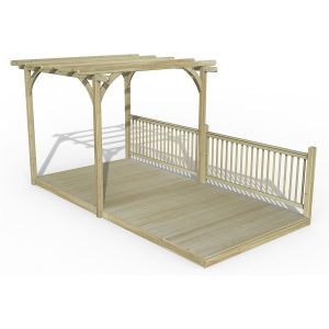 Ultmia Pergola and Decking kit with Balustrades - 4.8m / 2 Balustrades