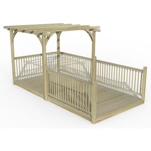 Ultmia Pergola and Decking kit with Balustrades - 4.8m / 4 Left-hand Balustrades