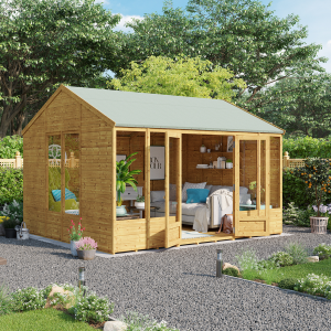 Petra Tongue and Groove Reverse Apex Summerhouse  - Wooden / 12x10 ft / No