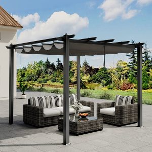 Aluminum Pergola for Patio Deck - Dark Grey