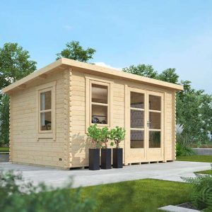 12'x8' Rho Express Log Cabin - 44mm Garden Log Cabins - Whichshed.co.uk