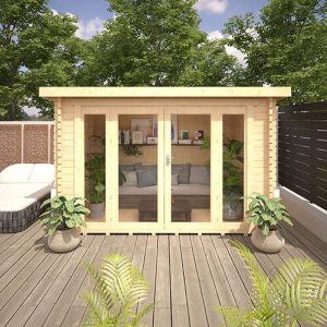 12'x8' Aura Log Cabin - 44mm Garden Log Cabins - Whichshed.co.uk