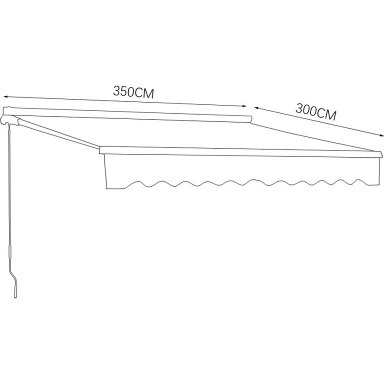 Blue Manual Retractable Patio Awning