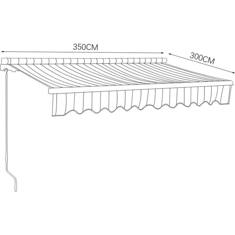 Blue & White Manual Retractable Patio Awning