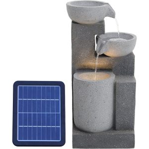 Garden Solar Powered Water Fountain with Rockery Decor