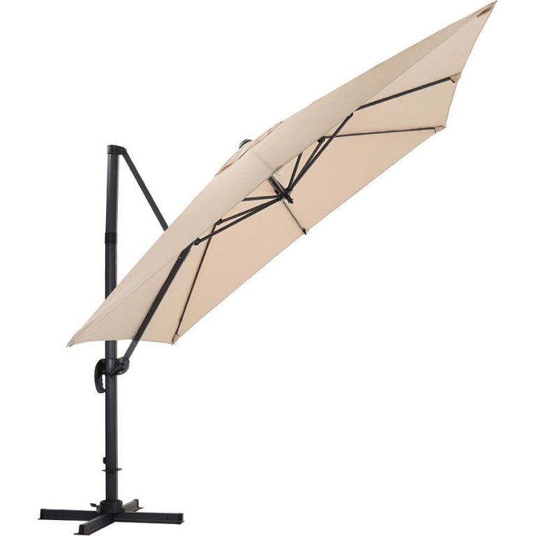 Khaki Square Outdoor Cantilever Parasol Umbrella