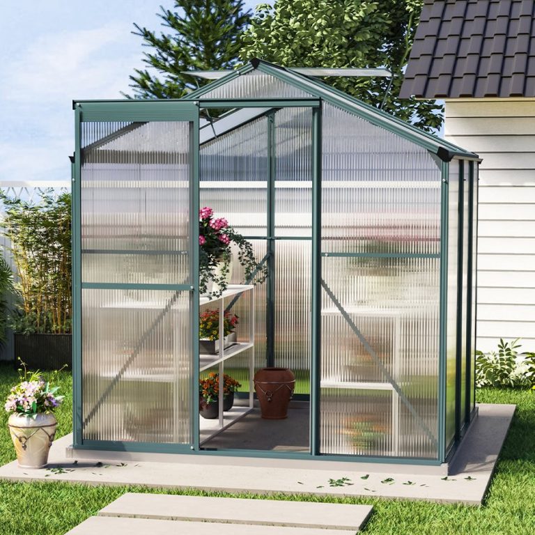 6' x 6' ft Aluminium Framed Garden Greenhouse with Vent