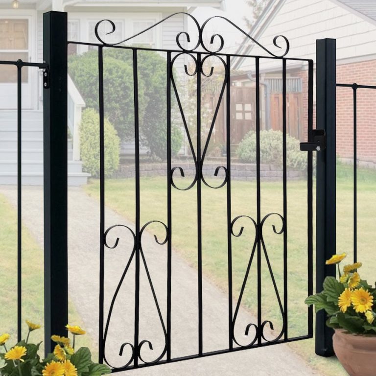 Black Metal Garden Gate Fence Gate