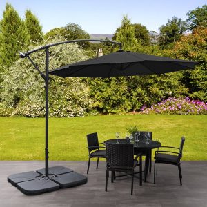 Black 3M Outdoor Cantilever Parasol Umbrella