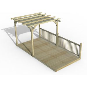 Ultmia Pergola and Decking kit Balustrade with Canopy - 2 Balustrades