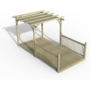 Ultmia Pergola and Decking kit Balustrade with Canopy - 2 Side Balustrades