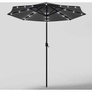 Outdoor Crank Lift Parasol Umbrella with LED Lights