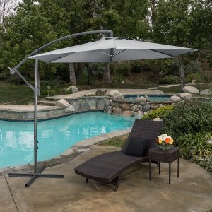 Light Grey 3M Outdoor Cantilever Parasol Umbrella