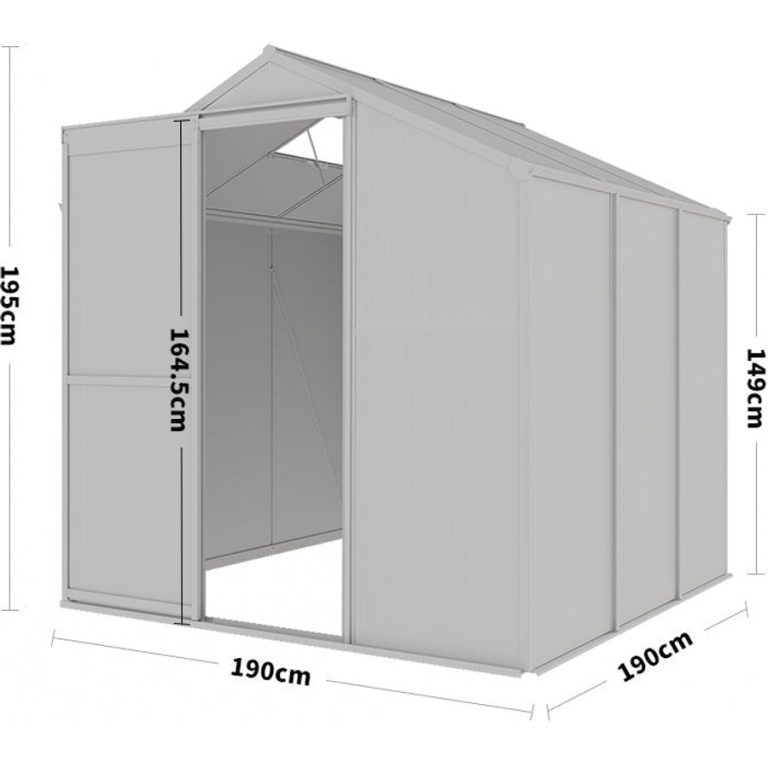 White Framed Garden Greenhouse with Vent