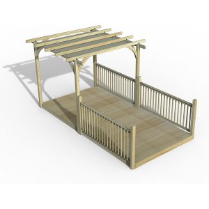 Ultmia Pergola and Decking kit Balustrade with Canopy - 3 Side Balustrades