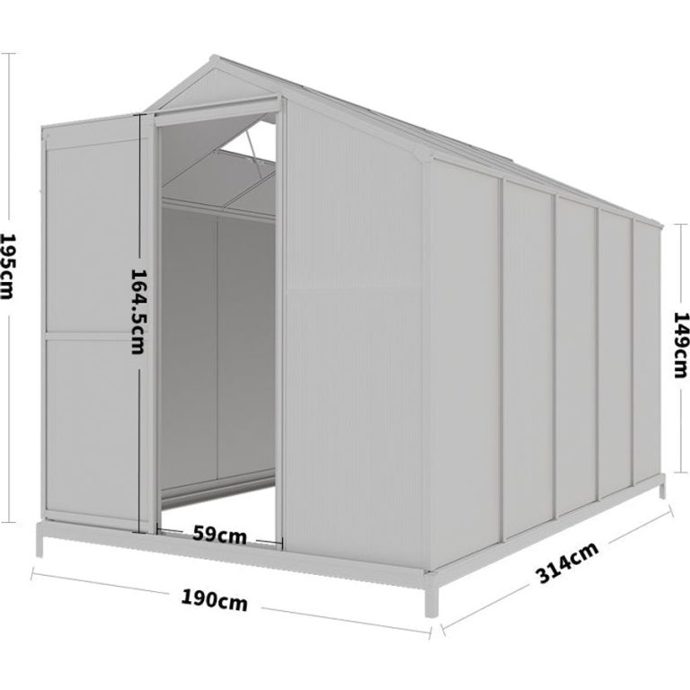 White Framed Garden Greenhouse with Vent