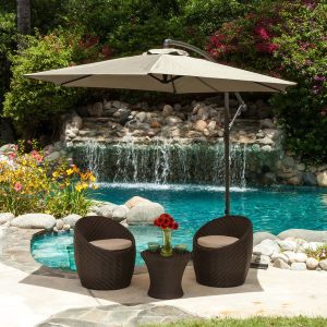 Khaki 3M Outdoor Cantilever Parasol Umbrella