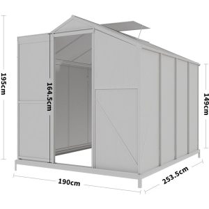 White Framed Garden Greenhouse with Vent