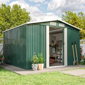 Steel Garden Storage Shed with Gabled Roof Top